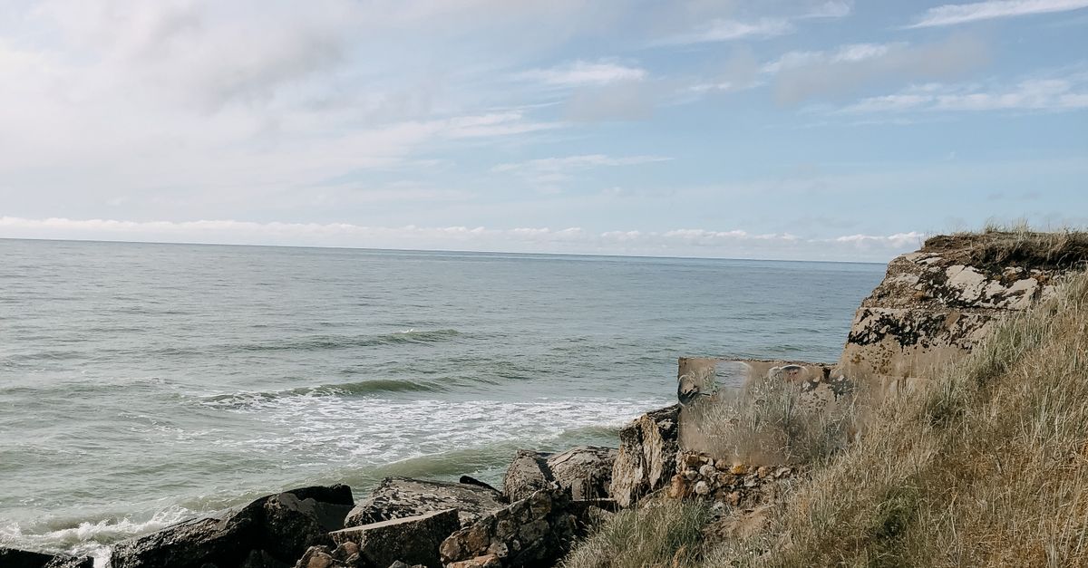 Rocky coast of the Baltic Sea near Liepaja, Latvia